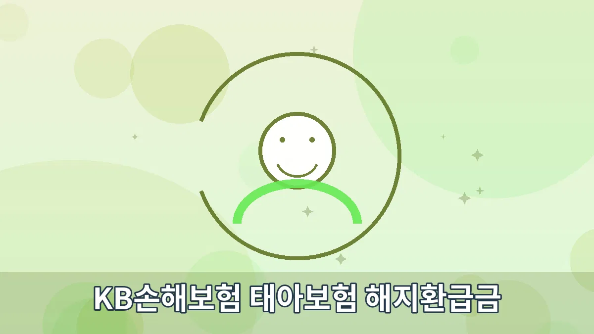 KB손해보험 태아보험 해지환급금 안내 이미지 1